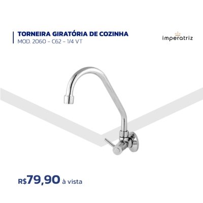 TORNEIRA GIRATÓRIA DE COZINHA - MOD. 2060 - C62 - 1/4 VT