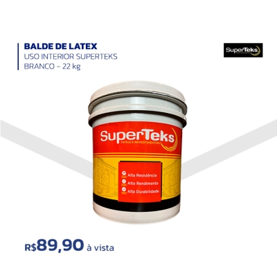 BALDE DE LÁTEX - USO INTERIOR SUPERTEKS - BRANCO - 22 kg