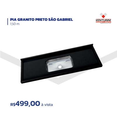 PIA GRANITO PRETO SÃO GABRIEL - 1,50 m