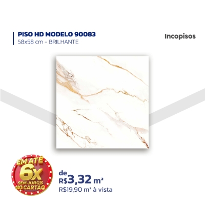 PISO HD MODELO 90083 - 58x58 cm – BRILHANTE – Incopisos