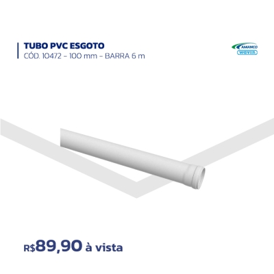 TUBO PVC ESGOTO - CÓD. 1047 - 100MM - BARRA 6M - AMANCO WAVEN
