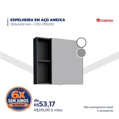 ESPELHEIRA EM AÇO AMEIXA - 59,6x54,9 mm – CÓD. PI01220 - Cozimax
