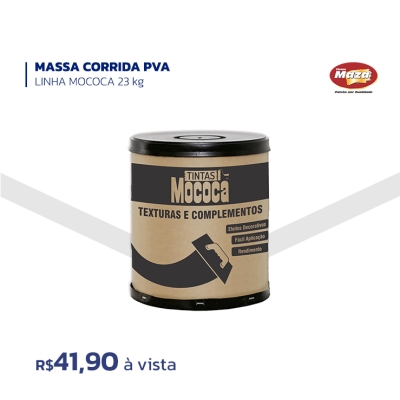 MASSA CORRIDA PVA - Linha Mococa – 23 kg  R$ 41,90 à vista  Marca: Tintas Mococa