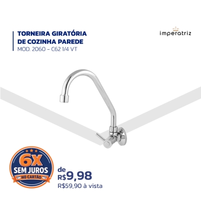 TORNEIRA GIRATÓRIA DE COZINHA PAREDE - MOD. 2060 – C62 1/4 VT - Marca: Imperatriz