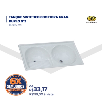 TANQUE SINTÉTICO COM FIBRA GRAN. DUPLO Nº2 110x55 cm - Marca: A.J. Rorato 