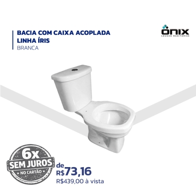  BACIA COM CAIXA ACOPLADA - LINHA ÍRIS - BRANCA - ÔNIX LOUÇAS SANITÁRIAS