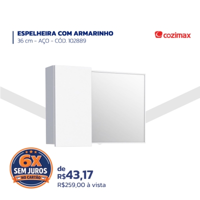 ESPELHEIRA COM ARMARINHO - 36 CM - AÇO - CÓD. 102889 - COZIMAX