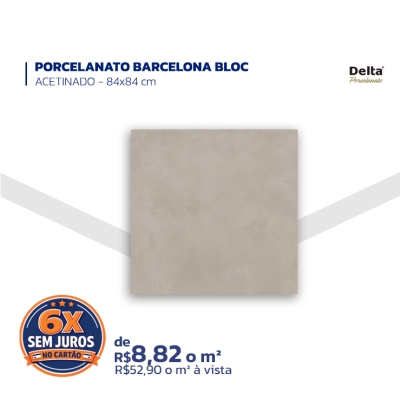 PORCELANATO BARCELONA BLOC - ACETINADO - 84X84 CM - DELTA PORCELANATO 